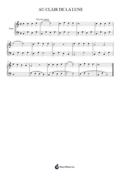 AU CLAIR DE LA LUNE Sheet Music by undefined-Arr.Fagee