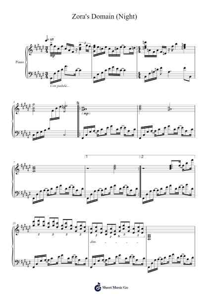 Zora's Domain (Night) Sheet Music by Manaka KATAOKA-Arr.Asdict