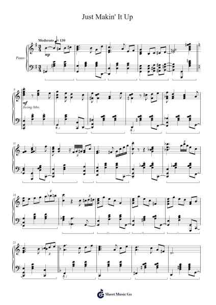 Just Makin' It Up - An Improvised Waltz Sheet Music by Tom Brier-Arr.Paggo Bruhale