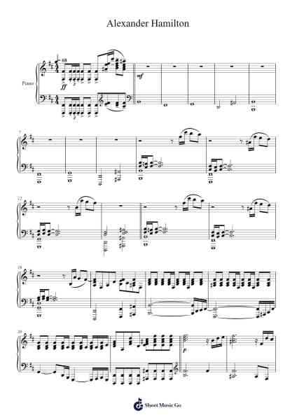 Alexander Hamilton Sheet Music by Lin-Manuel Miranda/Alex Lacamoire-Arr.Junerald