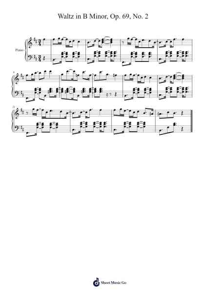 Waltz in B Minor, Op. 69, No. 2 Sheet Music by F. Chopin-Arr.Cybing Gilldrew