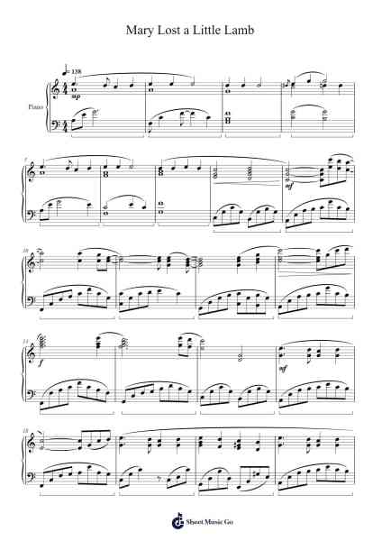 Mary Lost a Little Lamb Sheet Music by Shim Jae Yoon-Arr.Eslot