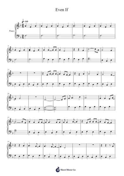 Even If Sheet Music by undefined-Arr.Cisgrey