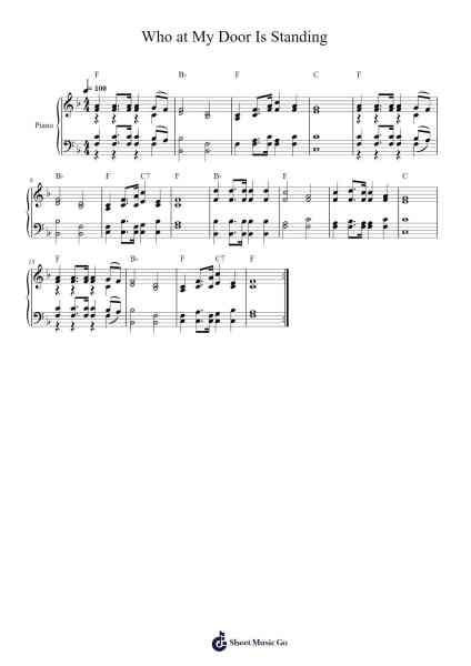 Who at My Door Is Standing Sheet Music by undefined-Arr.Chesria