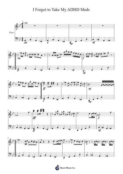 I Forgot to Take My ADHD Meds Sheet Music by Robert Goyer-Arr.Nyroy Vebe