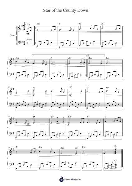 Star of the County Down Sheet Music by Tommy Dainko-Arr.Consdia Debruth