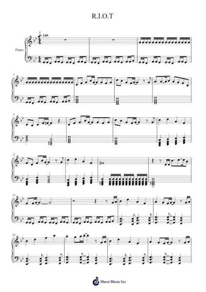 R.I.O.T Sheet Music by undefined-Arr.Clylogg Brarie