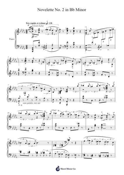 Novelette No. 2 in B-flat Minor Sheet Music by Francis Poulenc-Arr.Derkyle