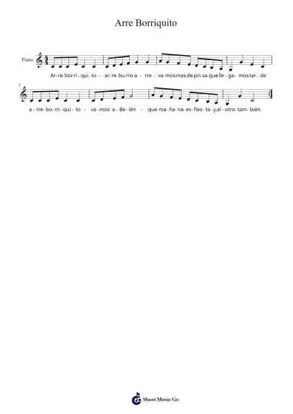 Arre Borriquito Sheet Music by undefined-Arr.Totience Queesom