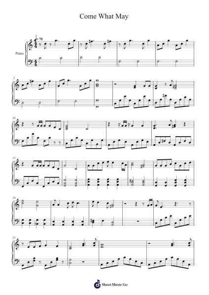 Come What May Sheet Music by E. Bracq-Arr.Childvian Petsibyl