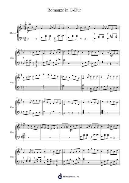Romanze in G Major, Op. 40 Sheet Music by Ludwig van Beethoven-Arr.Mollwalsh Dinions