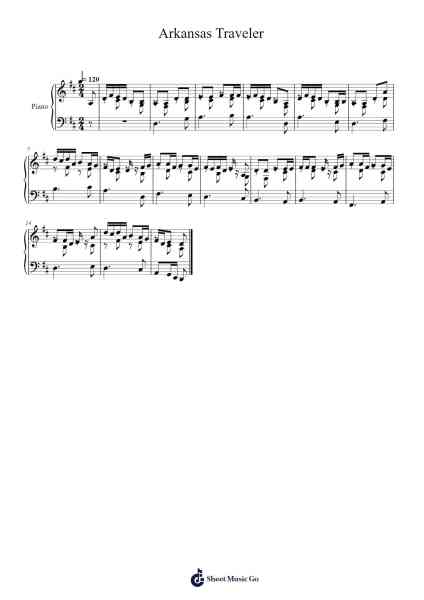 Arkansas Traveler Sheet Music by Colonel Sanford C. "Sandy" Faulkner-Arr.Mervan