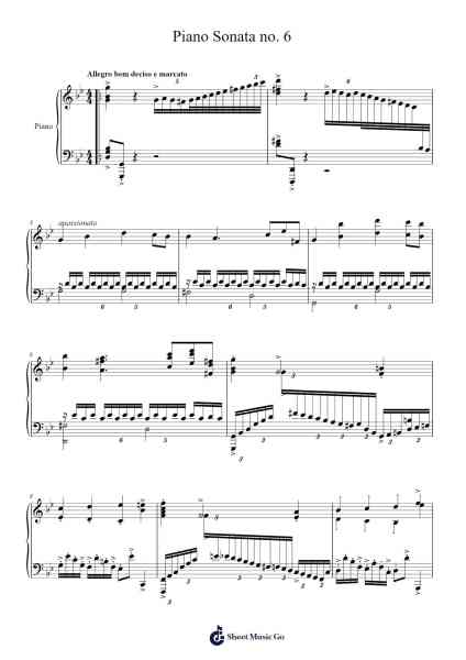 Piano Sonata no. 6 Sheet Music by undefined-Arr.Beroll