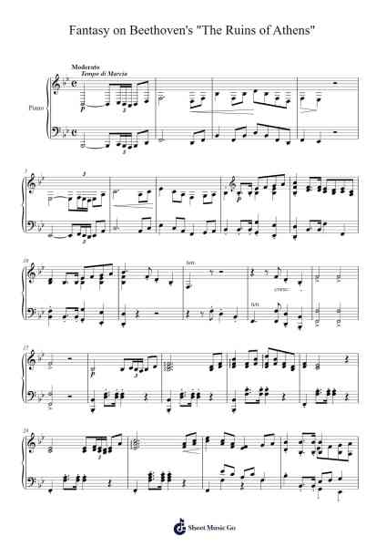 Fantasy on Beethoven's "The Ruins of Athens", S. 122 Sheet Music by Franz Liszt-Arr.Mollwalsh Dinions