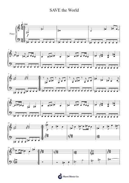 SAVE The World Sheet Music by TOBY FOX-Arr.Thompze