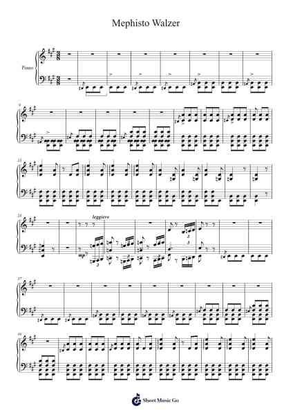 Mephisto Walzer Sheet Music by Franz Liszt-Arr.Glosper