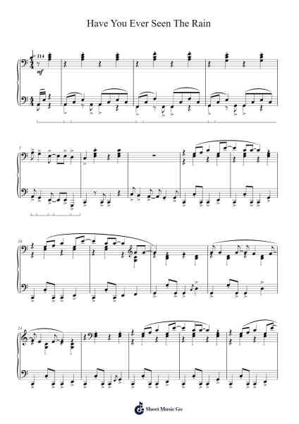 Have You Ever Seen The Rain Sheet Music by Creedence Clearwater Revival-Arr.Hula