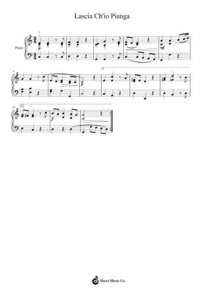 Lascia Ch'io Pianga Sheet Music by Georg Friedrich Handel-Arr.Anolds
