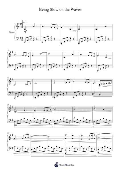 Being Slow on the Waves Sheet Music by Hayato Sonoda-Arr.Bartrhys Shelcie