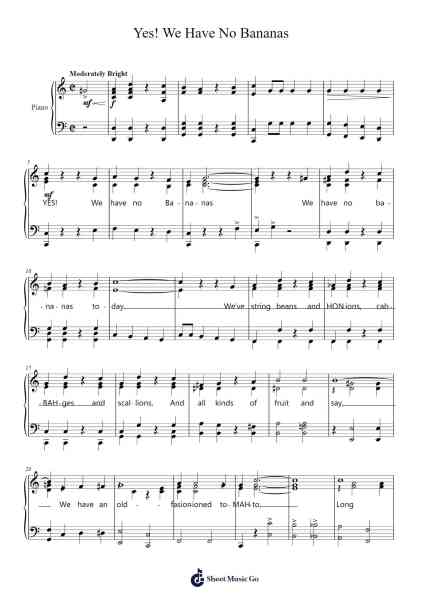Yes! We Have No Bananas Sheet Music by Frank Silver/Irving Cohn-Arr.Alac Floleigh