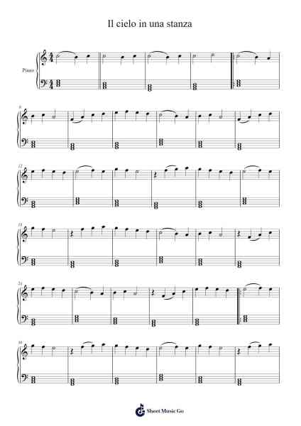 Il cielo in una stanza Sheet Music by Gino Paoli-Arr.Grelitt Bachdrow