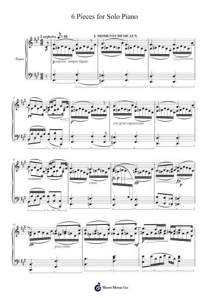 6 Pieces for Solo Piano Sheet Music by undefined-Arr.Wano'neil Orn