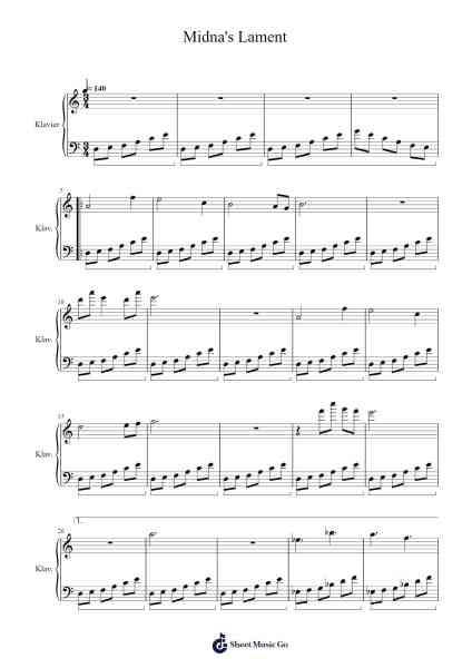 The Legend of Zelda: Twilight Princess - Midna's Lament Sheet Music by Toru Minegishi-Arr.Calbroad Poundbrooke