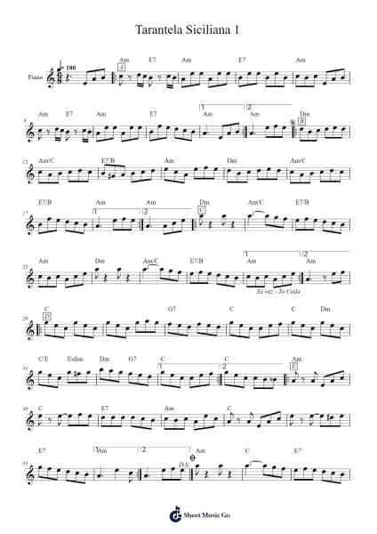 Tarantela Siciliana 1 Sheet Music by undefined-Arr.Bobtab