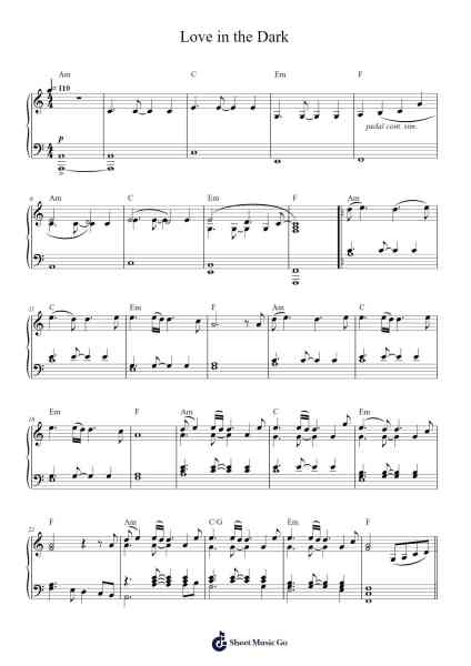 Love in the Dark Sheet Music by Adele-Arr.Readerae