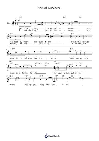 Out of Nowhere Sheet Music by Johnny Green-Arr.Kercox