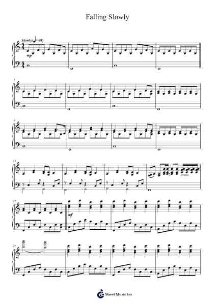 Falling Slowly Sheet Music by Glen Hansard/Marketa Irglova-Arr.Priestwylde Backcah