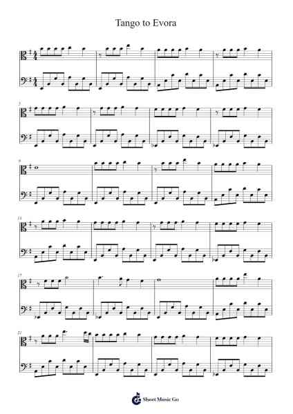 Tango to Evora Sheet Music by undefined-Arr.Peay