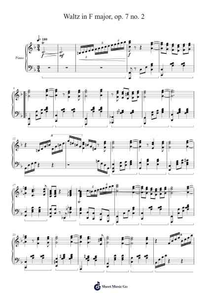 Waltz in F Major, Op. 7, No. 2 Sheet Music by Ian Lee-Arr.Maurald