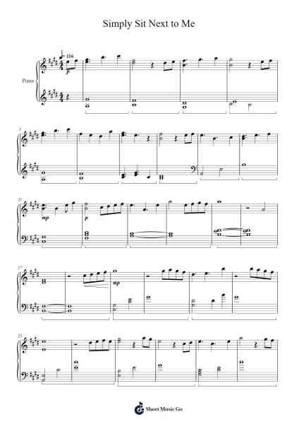 Simply Sit Next to Me Sheet Music by Yukari Hashimoto-Arr.Efdi