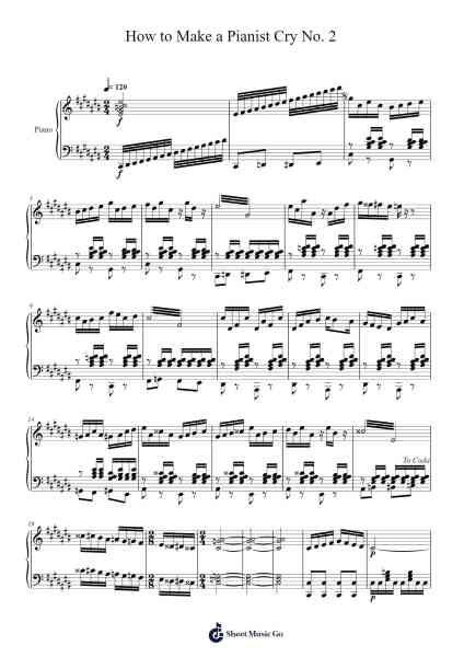 How to Make a Pianist Cry No. 2 Sheet Music by Bairdfunk-Arr.Detio Gemlo
