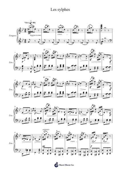 Étude Op. 109 No. 15 "Les Sylphes" Sheet Music by Friedrich Burgmüller-Arr.Blithehouse
