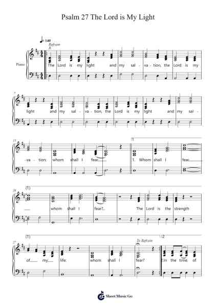 Psalm 27 "The Lord is My Light" in D Sheet Music by Lillian Bouknight-Arr.Kathmann