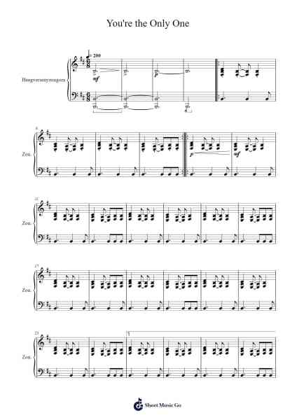 You're the Only One Sheet Music by Sergey Lazarev-Arr.Holmesney Cliffcol