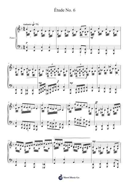 Étude No. 6 Sheet Music by Beautle-Arr.Armlogg Maugvelt