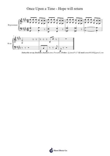 Once Upon a Time - Hope will return Sheet Music by Mark Isham-Arr.Blantiane Hobrob