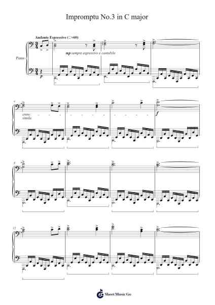 Impromptu No.3 in C major Sheet Music by Clacroft-Arr.Herloyd