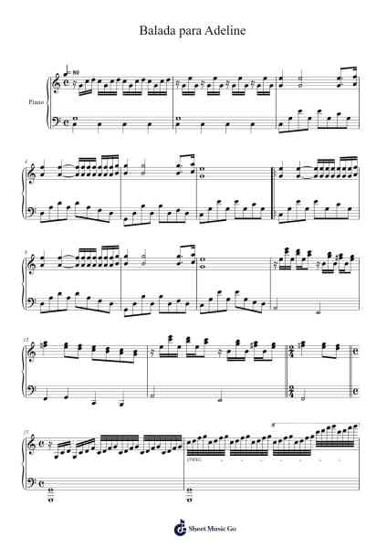 Balada para Adeline Sheet Music by Oliver Toussaint-Arr.Dilfred Haro
