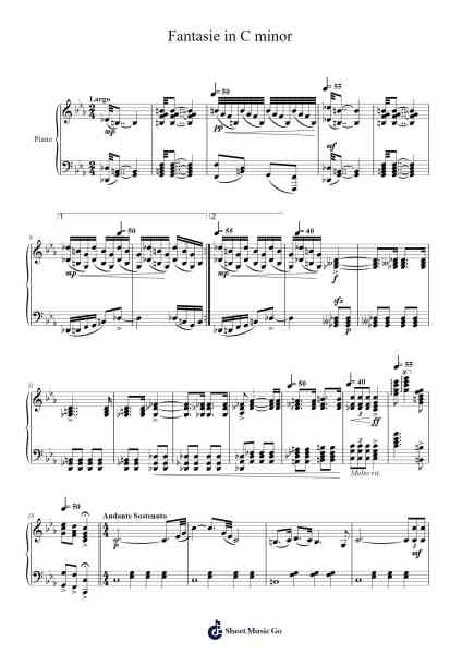Fantasie in C minor Sheet Music by Aaron Reilman-Arr.Thodoreien