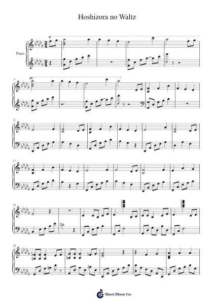 Hoshizora no Waltz Sheet Music by Theishter-Arr.Keatsshua Beareade