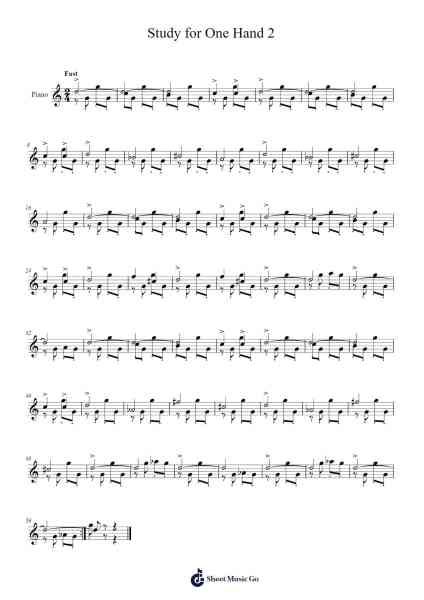 Study for One Hand 2 Sheet Music by Tuukka Jokilehto-Arr.Lambken Bespag