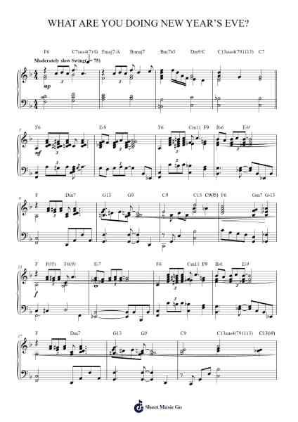 What Are You Doing New Year's Eve Sheet Music by Frank Loesser-Arr.Mickbess