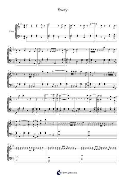Sway Sheet Music by Garrett Byrne-Arr.Youngvian