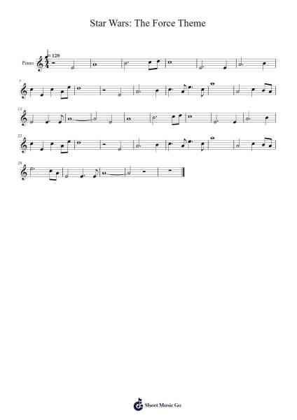 Star Wars: The Force Theme Sheet Music by John Williams-Arr.Everbloor Frankrl