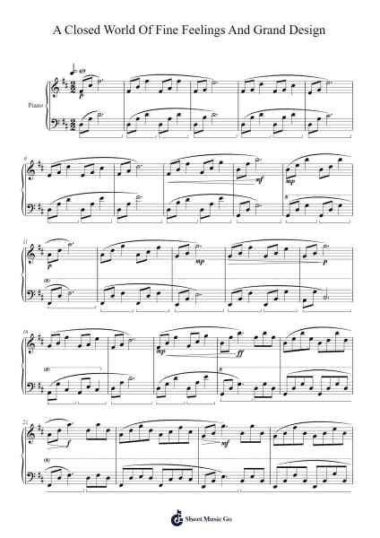 A Closed World Of Fine Feelings And Grand Design Sheet Music by Graeme Koehne-Arr.Bulgy Boylebaird