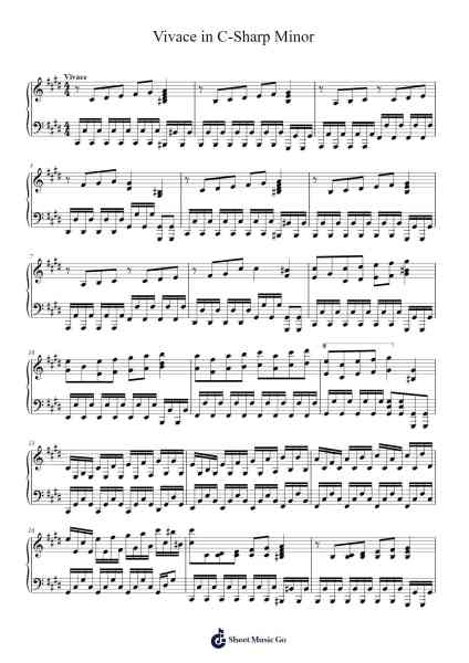 Vivace in C-Sharp Minor Sheet Music by Stephen MacLellan-Arr.Ocsy